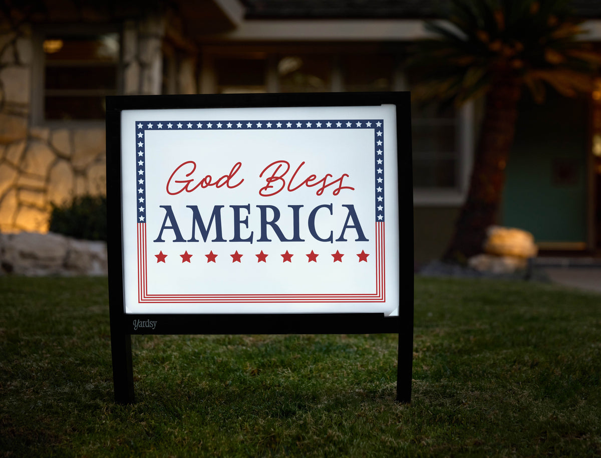 God Bless America Framed Yardsy Sign