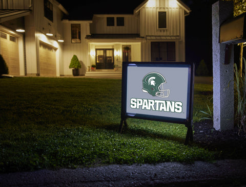 Michigan State Helmet Spartans Gray Yardsy Sign