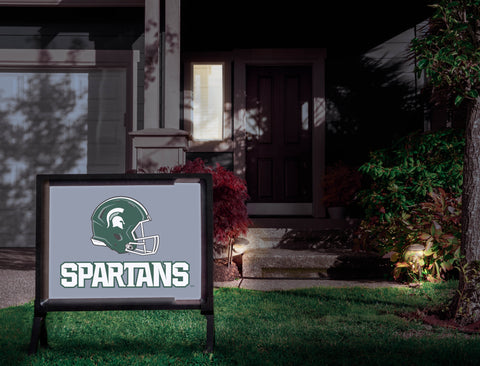 Michigan State Helmet Spartans Gray Yardsy Sign