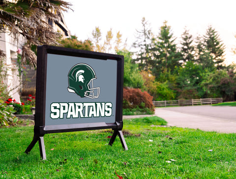 Michigan State Helmet Spartans Gray Yardsy Sign