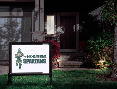 Michigan State Spartans Mascot White Yardsy Sign