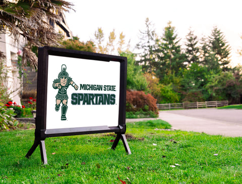 Michigan State Spartans Mascot White Yardsy Sign