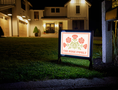 Poppy Flower Welcome Custom Yardsy Sign