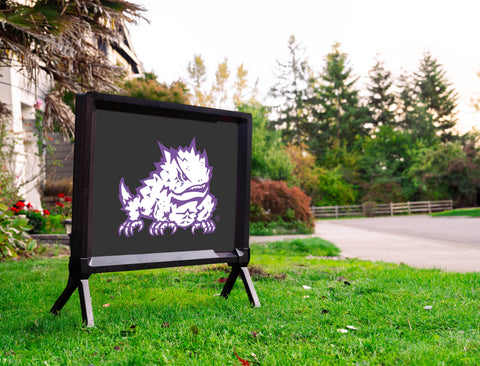 TCU Horned Frog Black Yardsy Sign