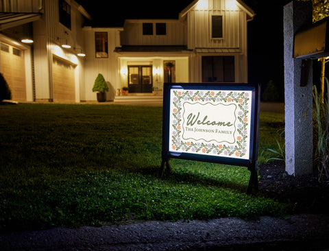 Welcome Floral Border Custom Yardsy Sign