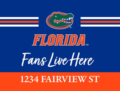 Fans Live Here University Of Florida Custom Yardsy Sign