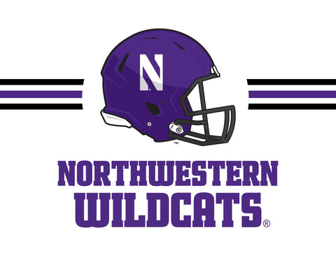 Northwestern Wildcats Helmet White Yardsy Sign