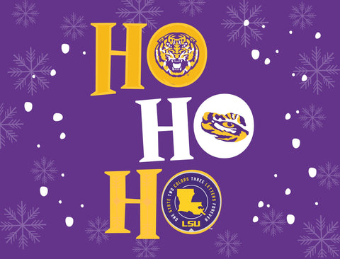 HO HO HO Purple LSU Yardsy Sign