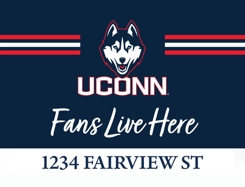 Fans Live Here UCONN Custom Yardsy Sign