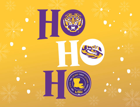 HO HO HO LSU Holiday Yardsy Sign