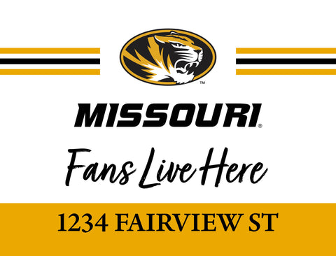 Fans Live Here Missouri Custom Yardsy Sign