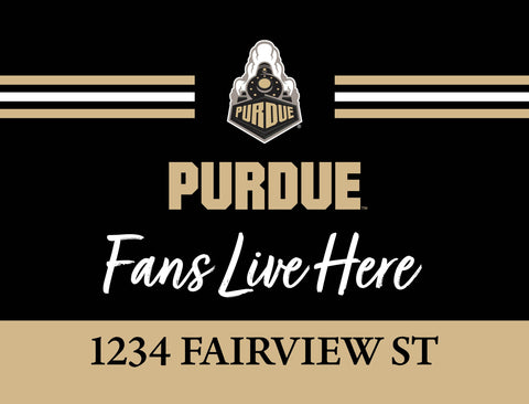 Fans Live Here Purdue Custom Yardsy Sign
