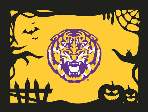 Framed Tiger Halloween LSU Yardsy Sign