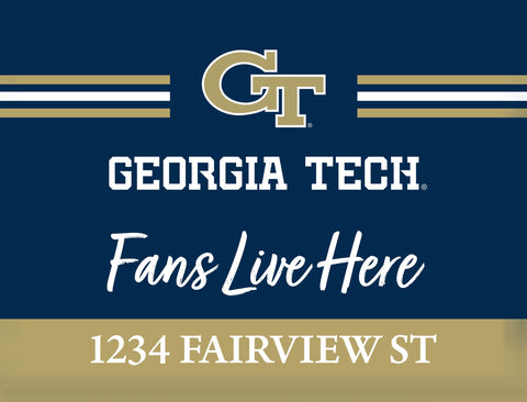 Fans Live Here Georgia Tech Custom Yardsy Sign