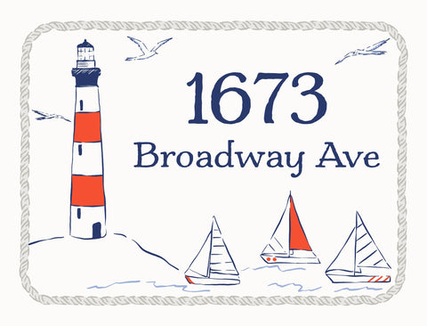 Lighthouse Address Custom Yardsy Sign