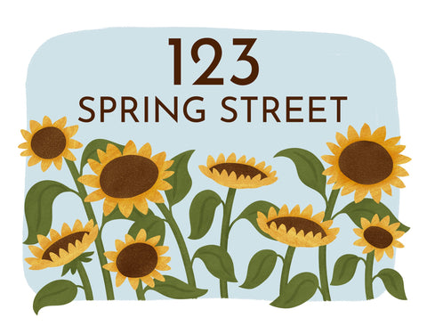 Sunflower Field Address Custom Yardsy Sign