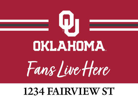 Fans Live Here Oklahoma Custom Yardsy Sign