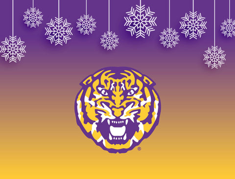 Snow Flakes Tiger LSU Holiday Yardsy Sign
