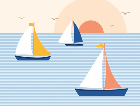 Sailboats At Sea Yardsy Sign