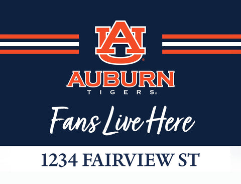 Fans Live Here Auburn Custom Yardsy Sign