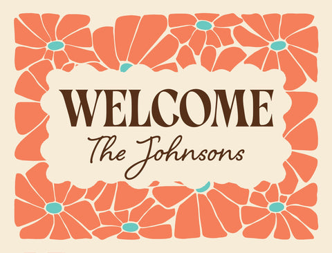 Groovy Floral Welcome Custom Yardsy Sign