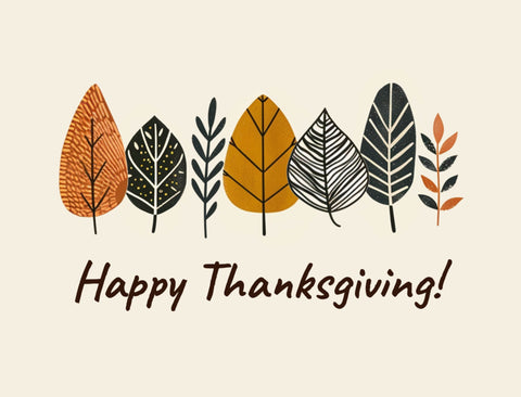 Happy Thanksgiving Modern Leaves Yardsy Sign