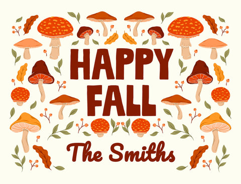 Happy Fall Mushrooms Custom Yardsy Sign