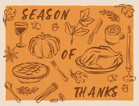 Season Of Thanks Doodle Orange Yardsy Sign