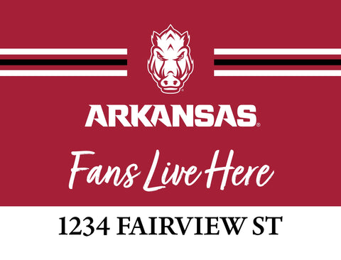 Fans Live Here Arkansas Custom Yardsy Sign