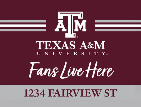 Fans Live Here Texas A&M Custom Yardsy Sign