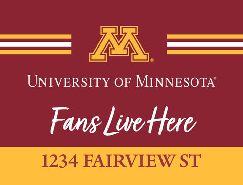 Fans Live Here University Of Minnesota Custom Yardsy Sign