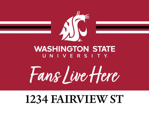 Fans Live Here Washington State Custom Yardsy Sign