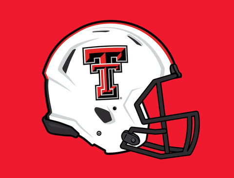 Texas Tech White Helmet Red Yardsy Sign