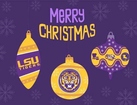 Merry Christmas LSU Ornaments Holiday Yardsy Sign