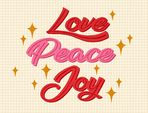 Love, Peace, Joy Yardsy Sign