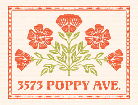Poppy Flower Address Custom Yardsy Sign