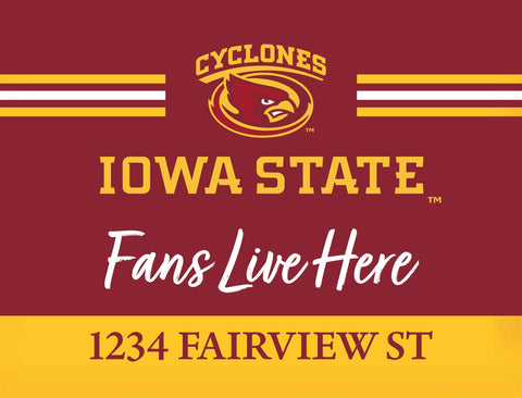 Fans Live Here Iowa State Custom Yardsy Sign