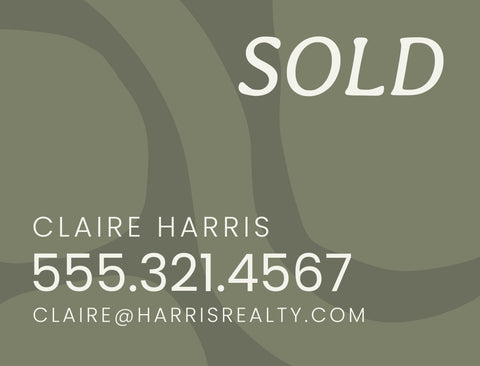 Contemporary Real Estate Sold Custom Yardsy Sign