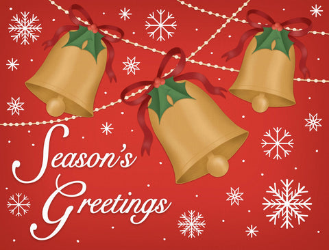 Seasons Greetings Bells Yardsy Sign