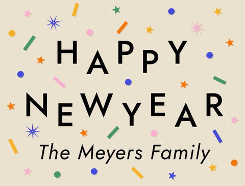 Happy New Year Confetti Custom Yardsy Sign