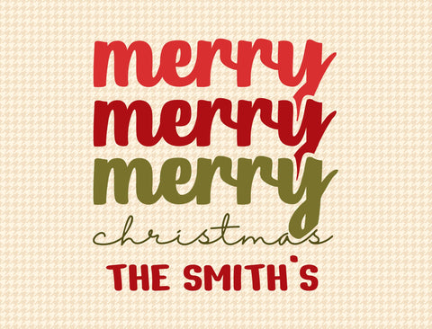 Merry Merry Merry Christmas Custom Yardsy Sign