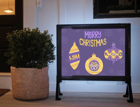 Merry Christmas LSU Ornaments Holiday Yardsy Sign