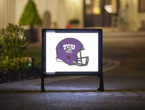 TCU Helmet Mark White Yardsy Sign