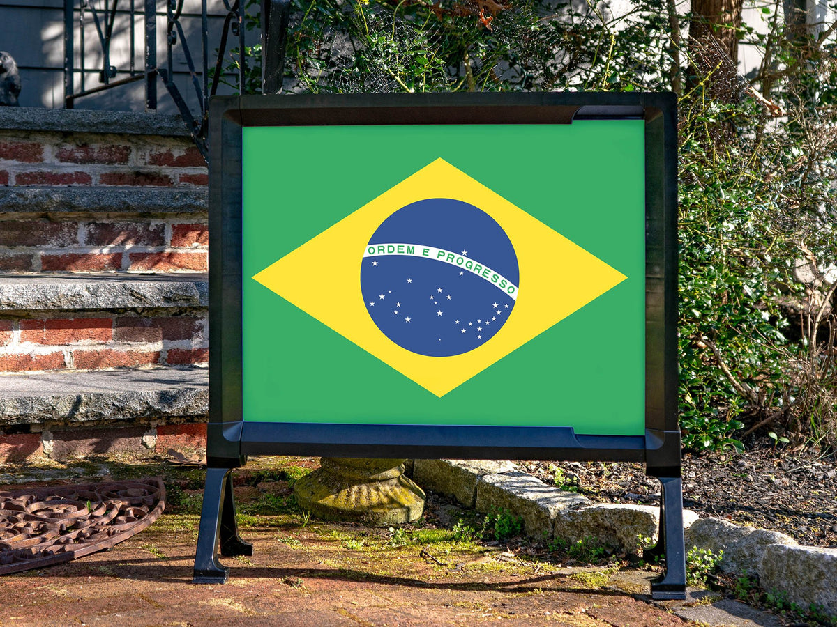 Brazil Flag Lumilawn Yard Sign - 18