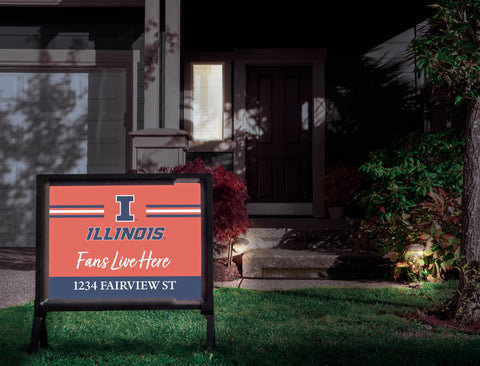 Fans Live Here Illinois Custom Yardsy Sign