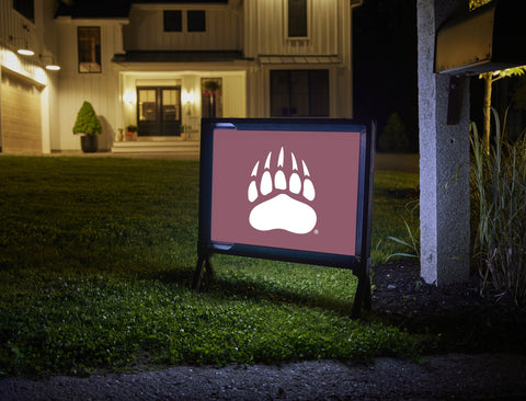 Montana Bear Paw Maroon Yardsy Sign