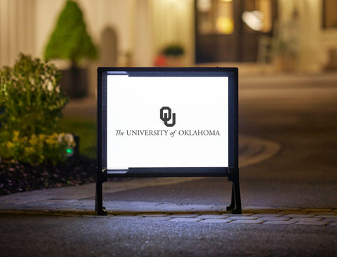 Oklahoma Black Institutional Mark White Yardsy Sign