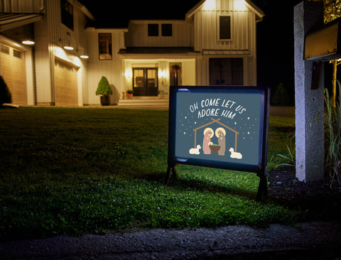 Oh Come Let Us Adore Him Yardsy Sign