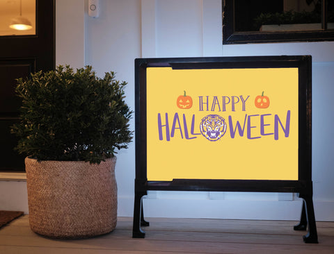 Happy Halloween Pumpkin Tiger LSU Yardsy Sign