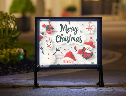 Merry Christmas Ornaments Holiday Yardsy Sign